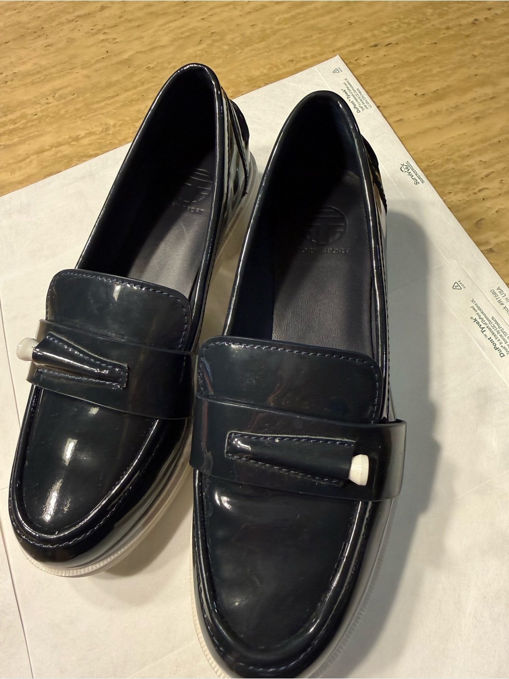 Tory Burch navy golf tee loafers size 8.5